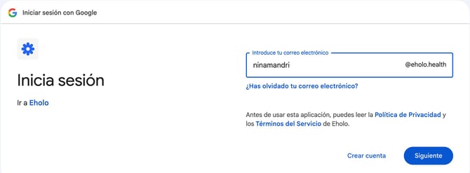 Inicio de sesión con Google