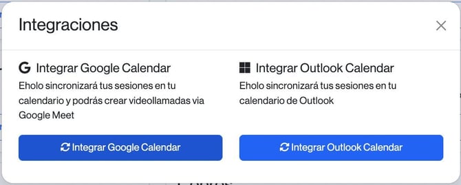 Panel de integraciones