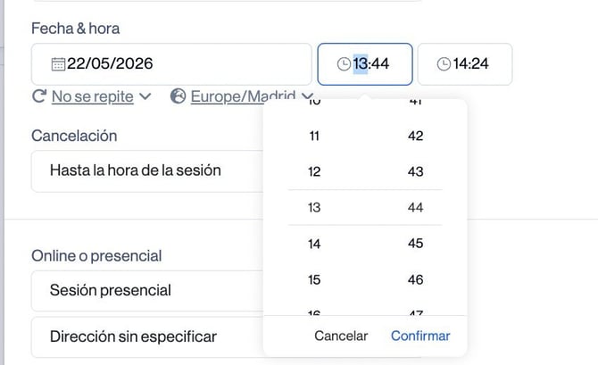 Fecha y hora